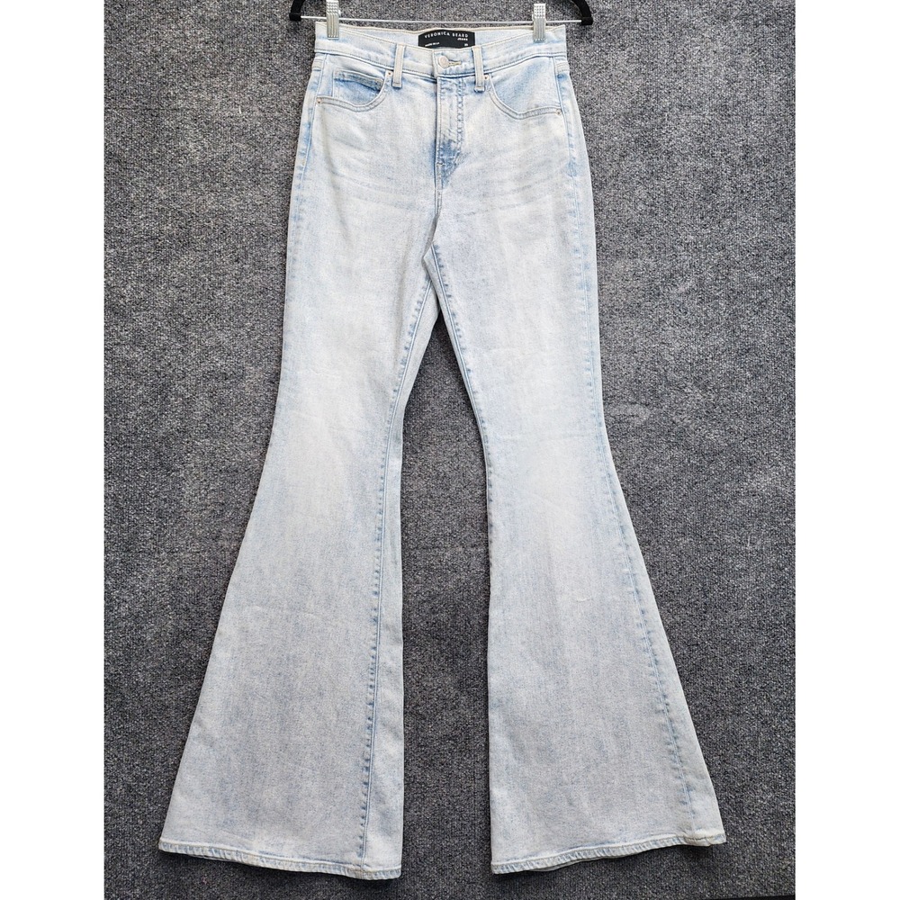 NWT Veronica Beard Sheridan High Rise Exaggerated Flare Bell Bottom Jeans Sky 25
